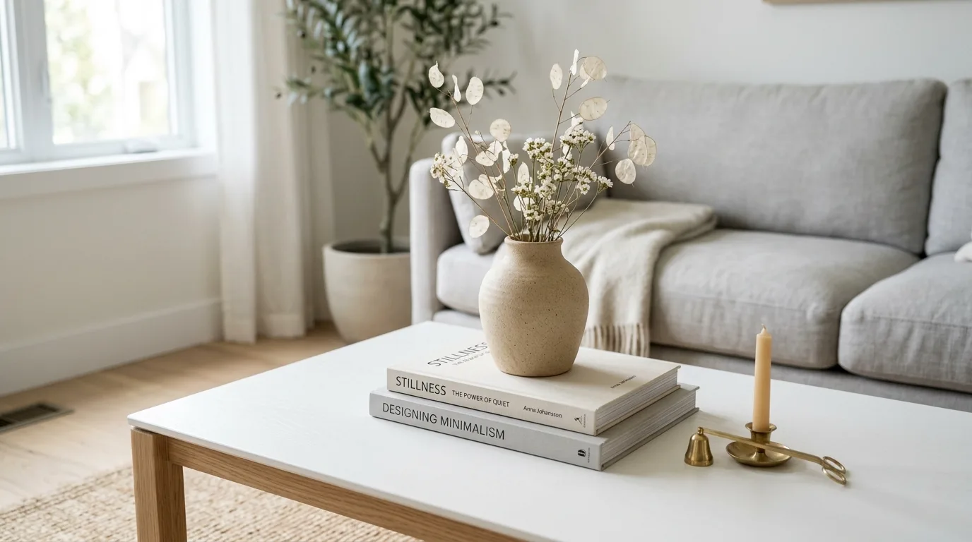 Let negative space do real design work inspiration for a minimalist living room.